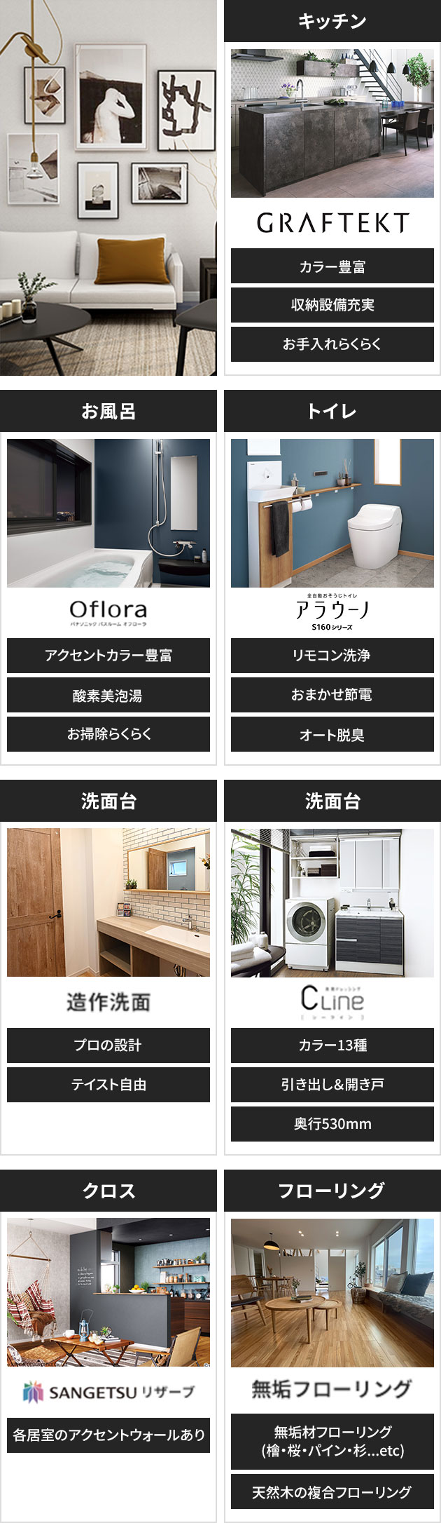 キッチン お風呂 トイレ 洗面台 クロス フローリング